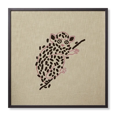 Loloi Lucky Lemur Beige and Pink 2'6 " x 2'6 " Wall Art