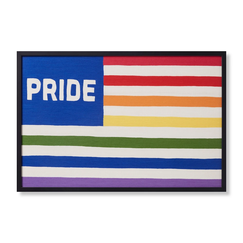 Art mural Pride Flag de 2 pi 1 po x 3 pi 1 po par Loloi - Multi et Ivoire