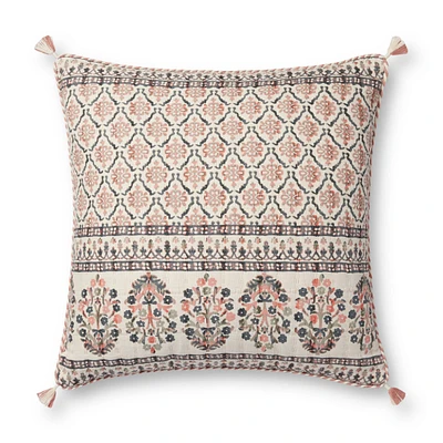 Coussin Farren par Loloi - Rose et Multi