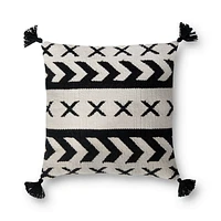 Coussin Freja par Loloi - Noir et Ivoire