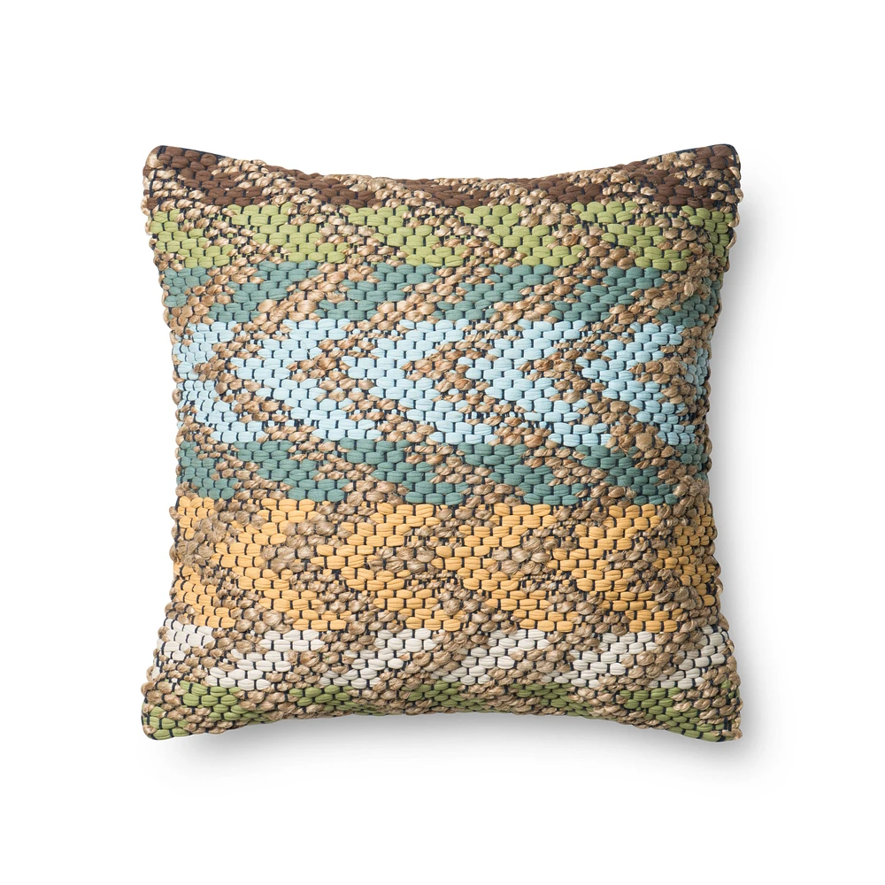 Loloi Willa Green and Multi Cushion