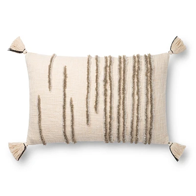 Loloi Josias Natural and Stone Cushion