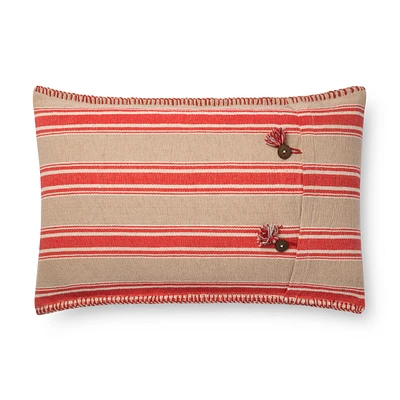 Coussin Echo par Loloi - Rouge et Naturel