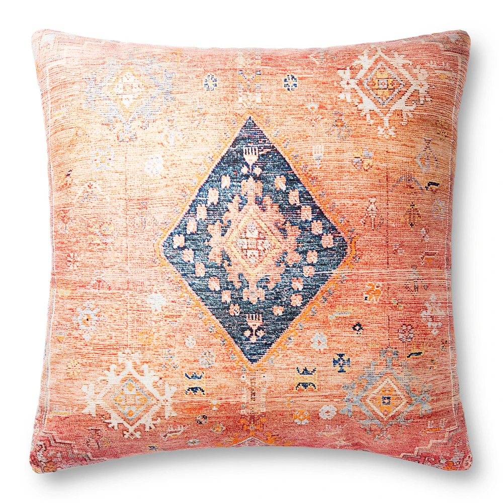 Loloi Con Coral and Multi Cushion