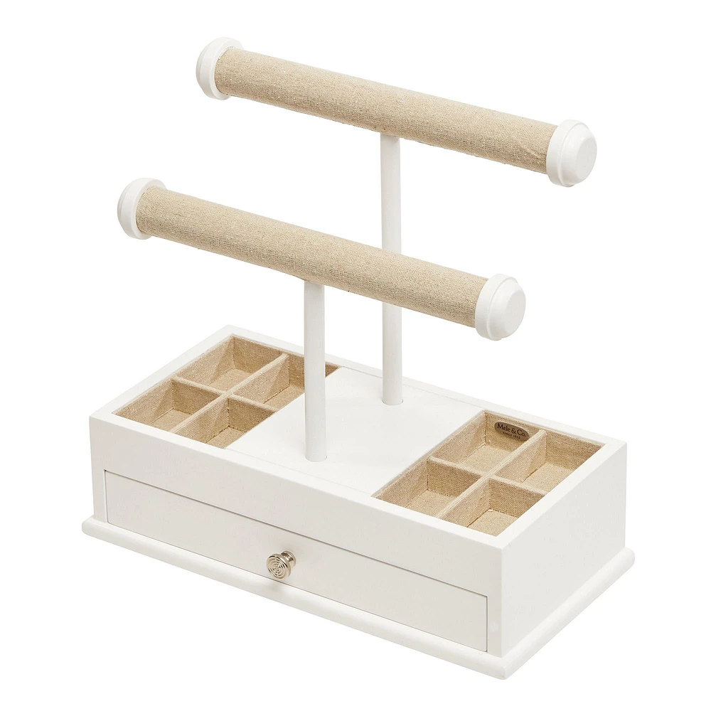 Mele and Co Ivy Wooden Jewellery Box and Organizer - White