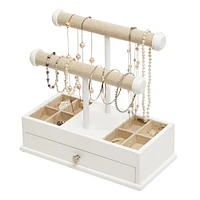 Mele and Co Ivy Wooden Jewellery Box and Organizer - White