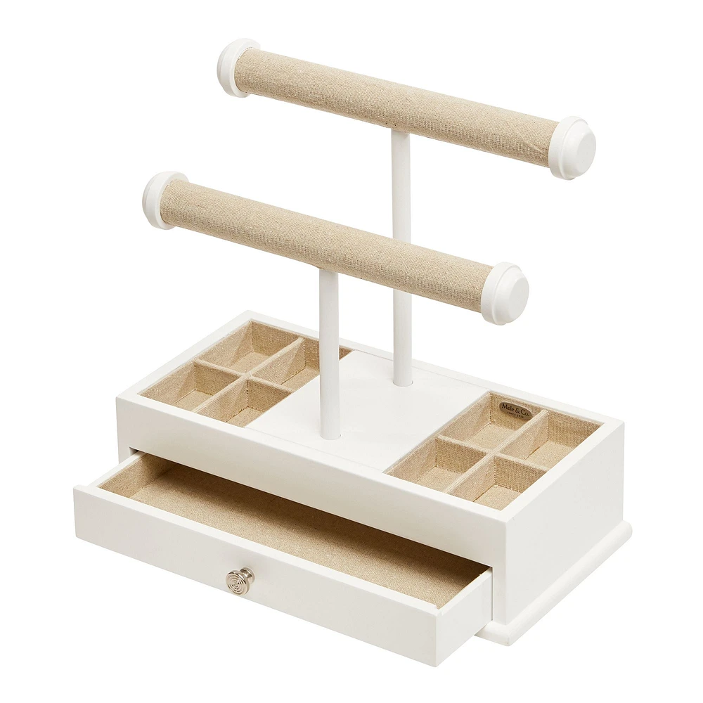 Mele and Co Ivy Wooden Jewellery Box and Organizer - White