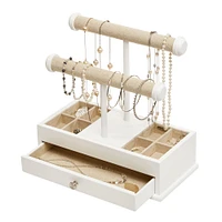 Mele and Co Ivy Wooden Jewellery Box and Organizer - White