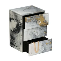 Mele and Co Maura Jewellery Box - Mirrored/Marbled Metalic 