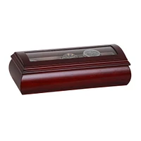 Mele and Co Emery Finish Glass Top Wooden Watch Box - Cherry