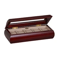 Mele and Co Emery Finish Glass Top Wooden Watch Box - Cherry