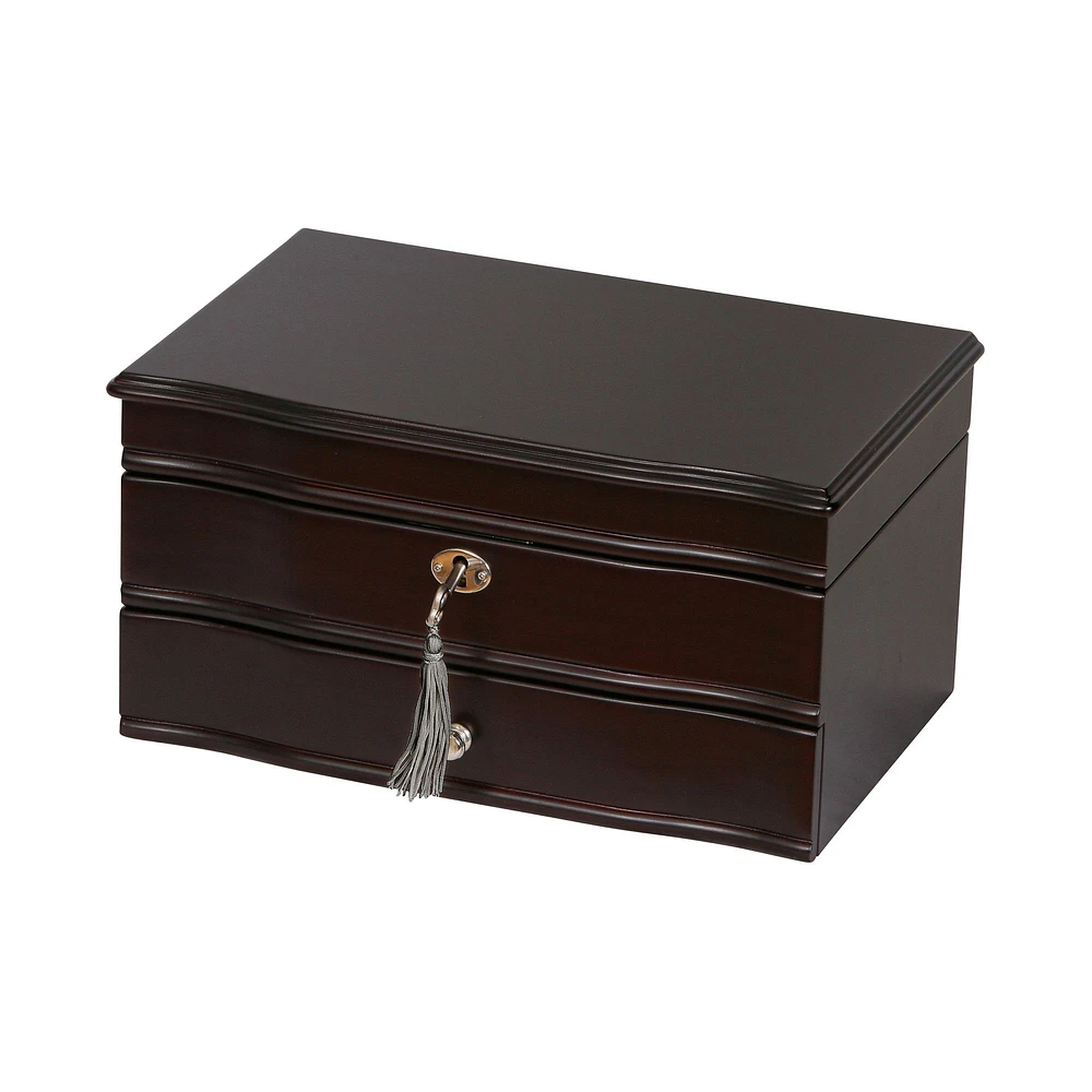 Mele and Co Davina Finish Wooden Jewellery Box - Mahogany