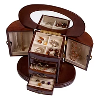 Mele and Co Heloise Finish Wooden Jewellery Box - Walnut