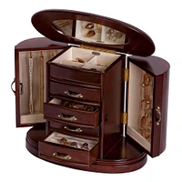 Mele and Co Heloise Finish Wooden Jewellery Box - Walnut