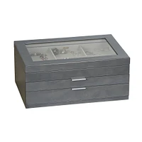 Mele and Co Misty Oceanside Wooden Jewellery Box - Grey