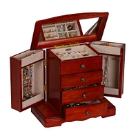 Mele and Co Harmony Finish Musical Wooden Jewellery Box - Cherry