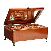 Mele and Co Kinsley Finish Wooden Jewellery Box - Walnut