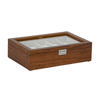 Mele and Co Jayson Glass Top Wooden Watch Box - Mahogany