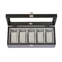 Mele and Co Tate Finish Glass Top Wooded Watch Box - Java