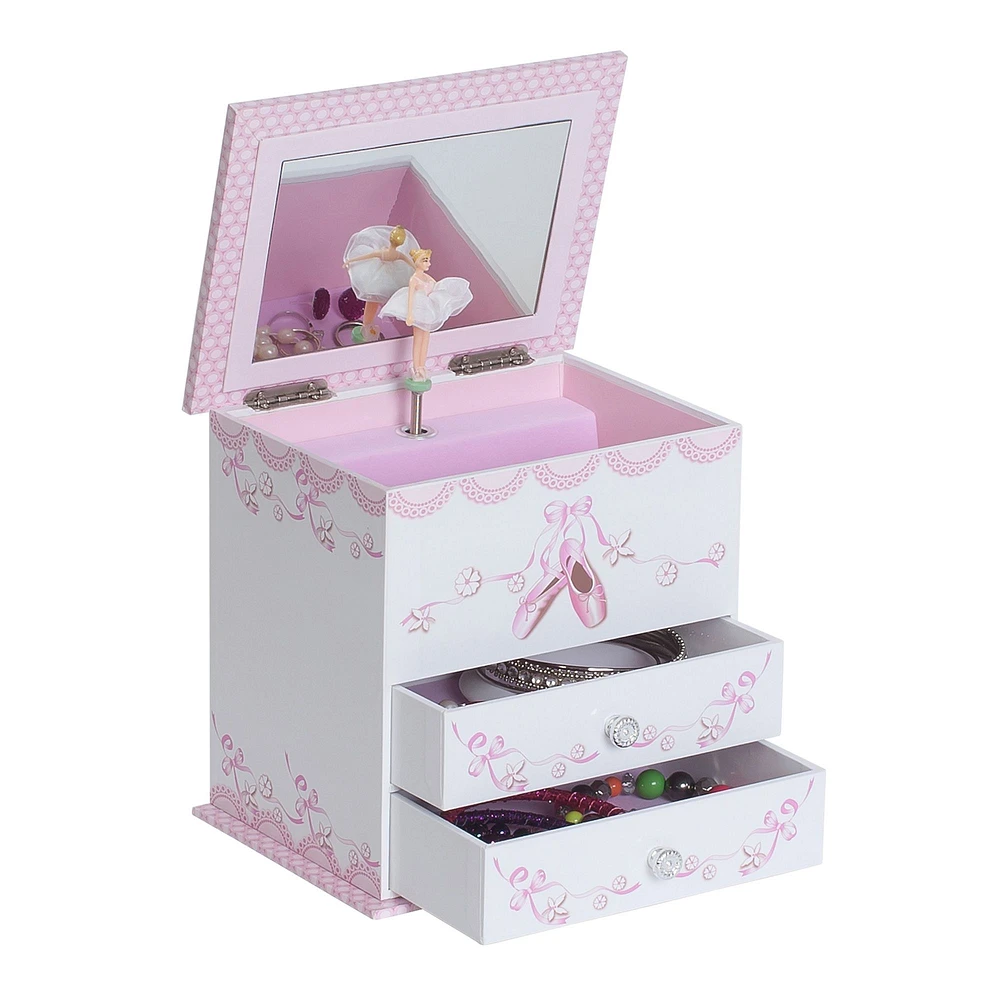 Mele and Co Angel Musical Ballerina Jewellery Box - White