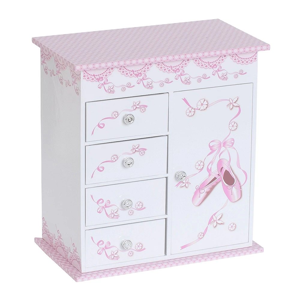 Mele and Co Cristiana Musical Ballerina Jewellery Box - White