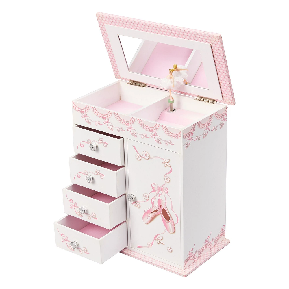 Mele and Co Cristiana Musical Ballerina Jewellery Box - White