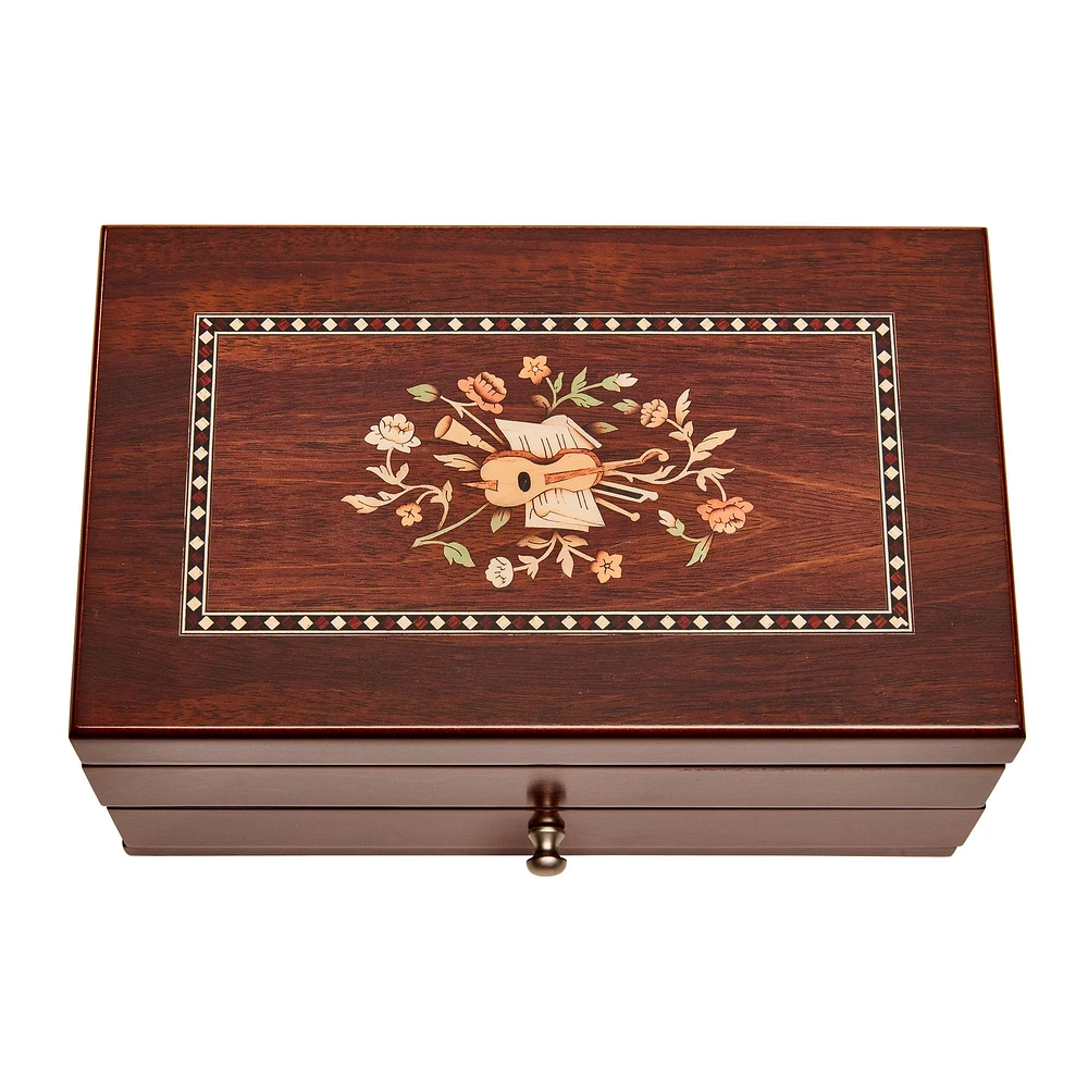 Mele and Co Brynn Finish Wooden Jewellery Box - Walnut