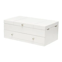 Mele and Co Everly Triple Lid Wooden Jewellery Box - White