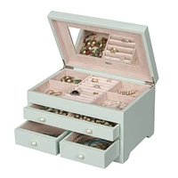 Mele and Co Bianca Seafoam Wooden Jewellery Box - High Gloss