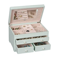 Mele and Co Bianca Seafoam Wooden Jewellery Box - High Gloss