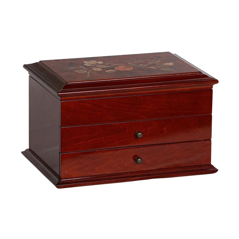 Mele and Co Brayden Finish Wooden Jewellery Box - Walnut