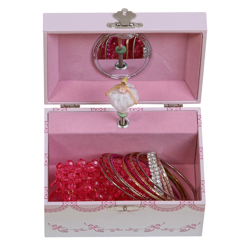 Mele and Co Clarice Musical Ballerina Jewellery Box - White