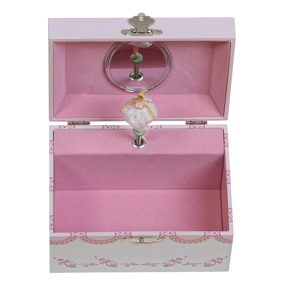 Mele and Co Clarice Musical Ballerina Jewellery Box - White