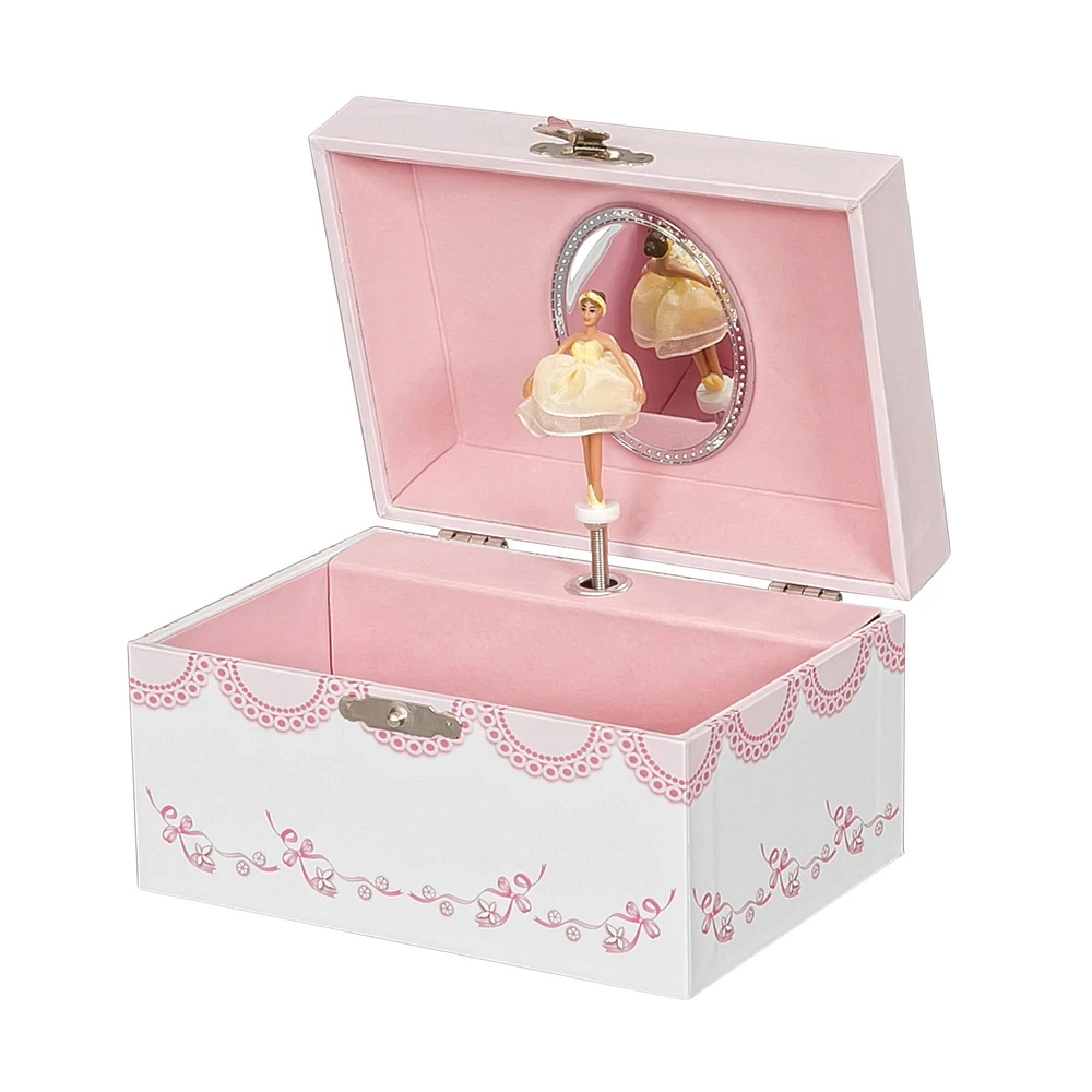 Mele and Co Cora Musical Ballerina Jewellery Box - White