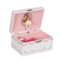 Mele and Co Cora Musical Ballerina Jewellery Box - White