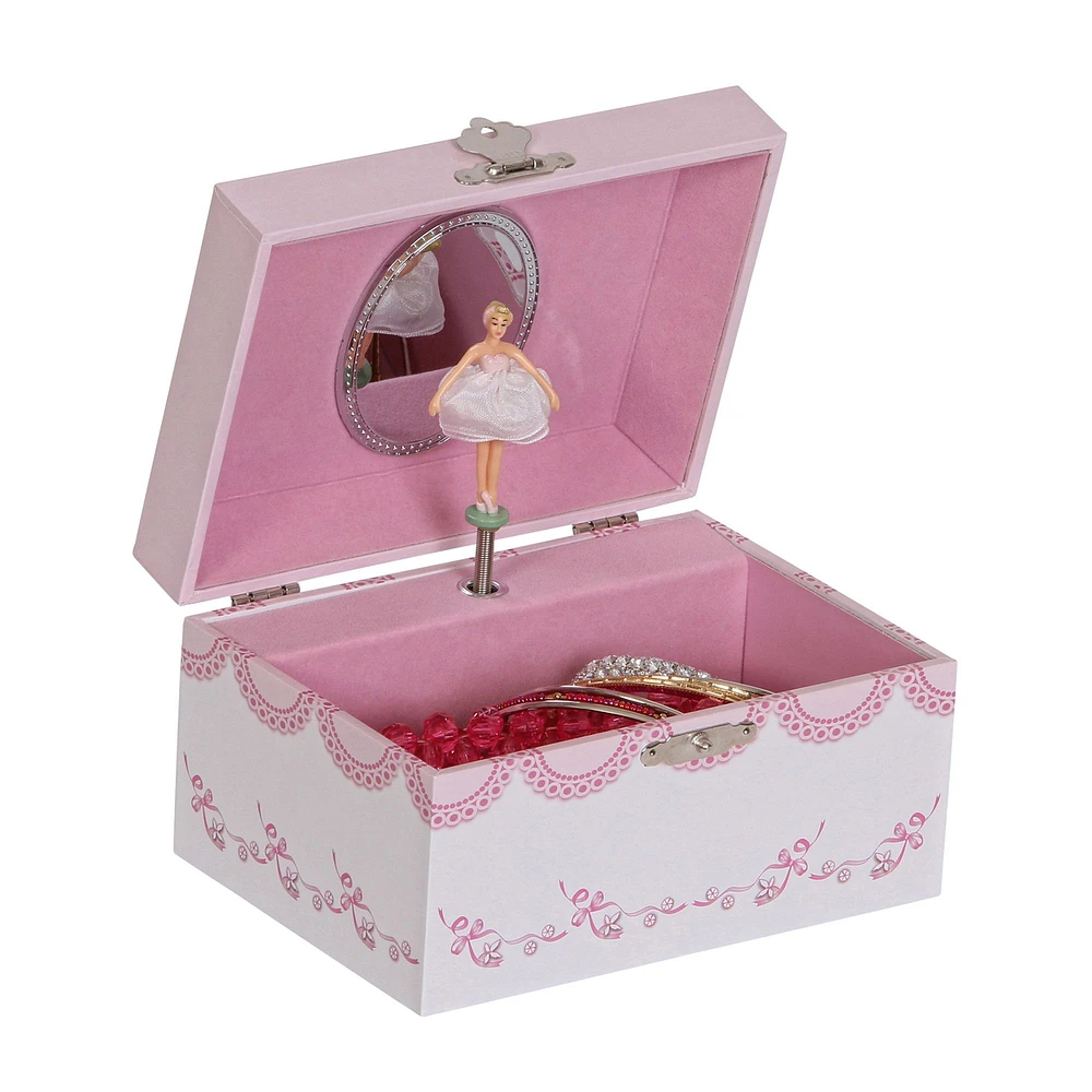 Mele and Co Clarice Musical Ballerina Jewellery Box - White