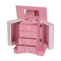 Mele and Co Elise Musical Ballerina Jewellery Box - Pink/White