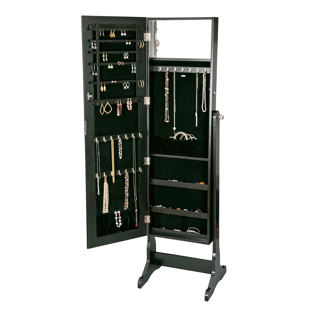 Mele and Co Victoria Locking Wooden Jewellery Cabinet - Java