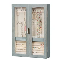 Mele and Co Leia Oceanside Hanging Jewellery Cabinet - Grey