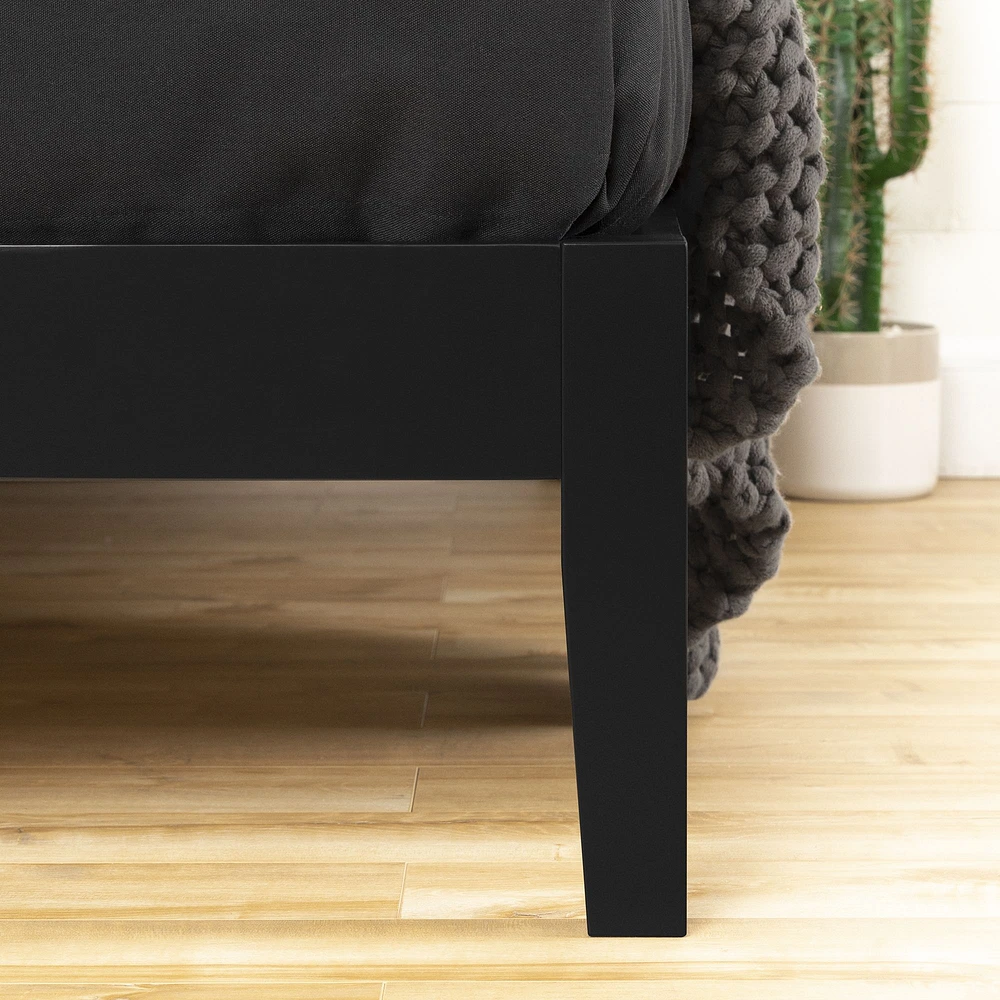 Lit grand à plateforme Vito en bois massif noir par South Shore Furniture