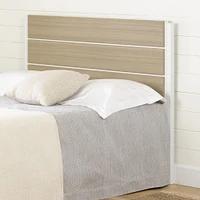 Munich Full Headboard in White and Soft Elm by South Shore Furniture