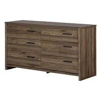 Tao 6-Drawer Double Dresser Natural Walnut by South Shore Furniture