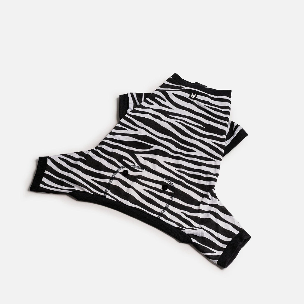 Dog's Pack of 2 Pyjamas by SilverPaw - Zebra Print and Red Waffle