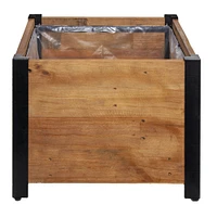 Square Urban Garden Recycled Wood and Metal Planter
