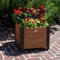 Square Urban Garden Recycled Wood and Metal Planter