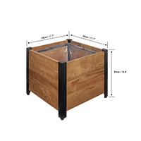 Square Urban Garden Recycled Wood and Metal Planter
