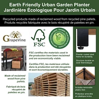 Square Urban Garden Recycled Wood and Metal Planter