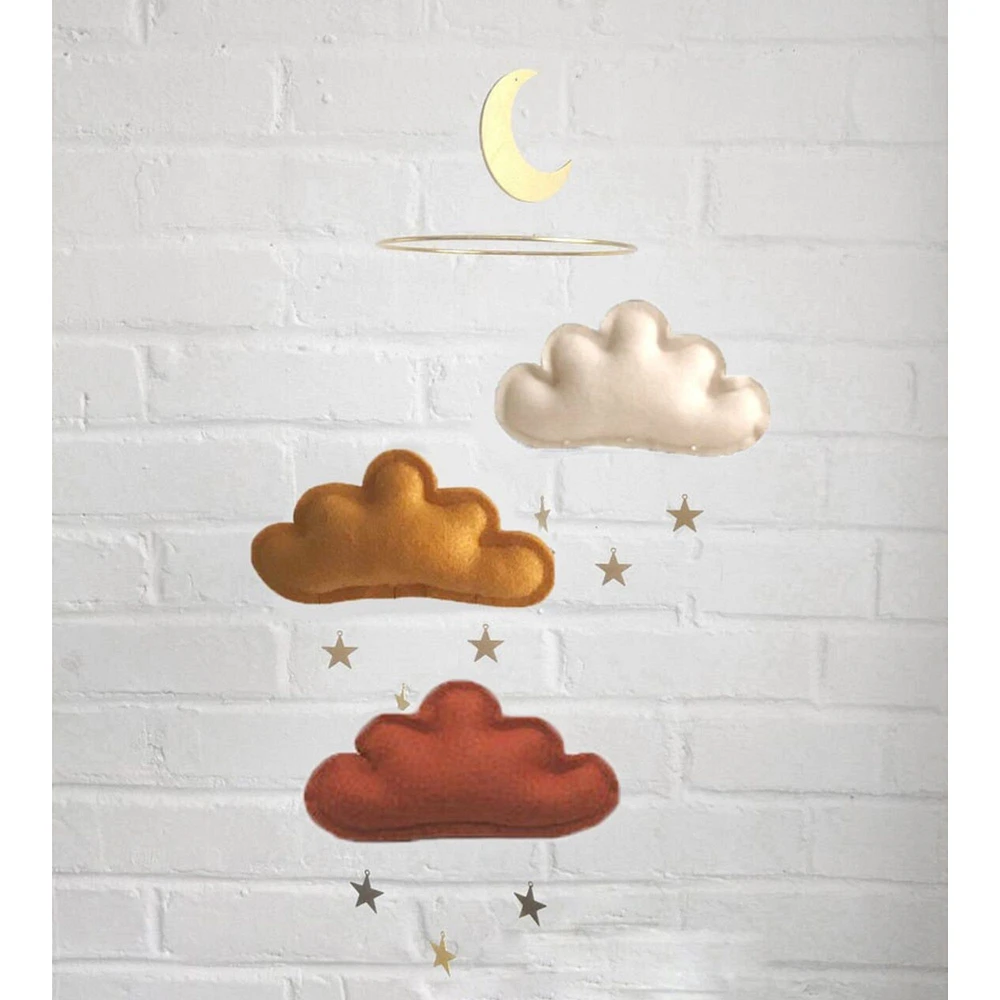 Cloud & Star Mobile - Beige, Ocher & Rust