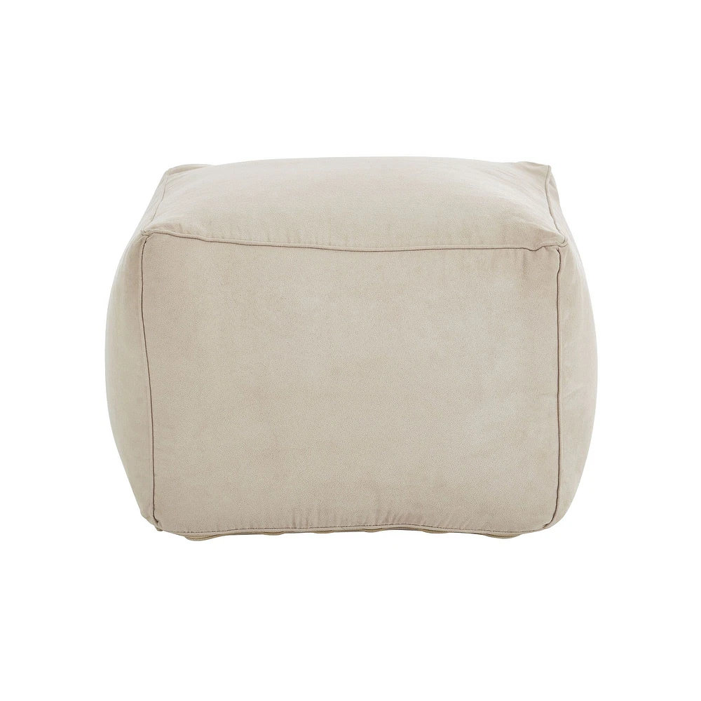 Pouf Bundle beige en poly-suède