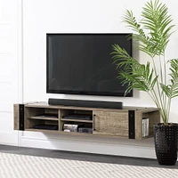 Munich Wall Mounted Media Console in Weathered Oak by South Shore Furniture